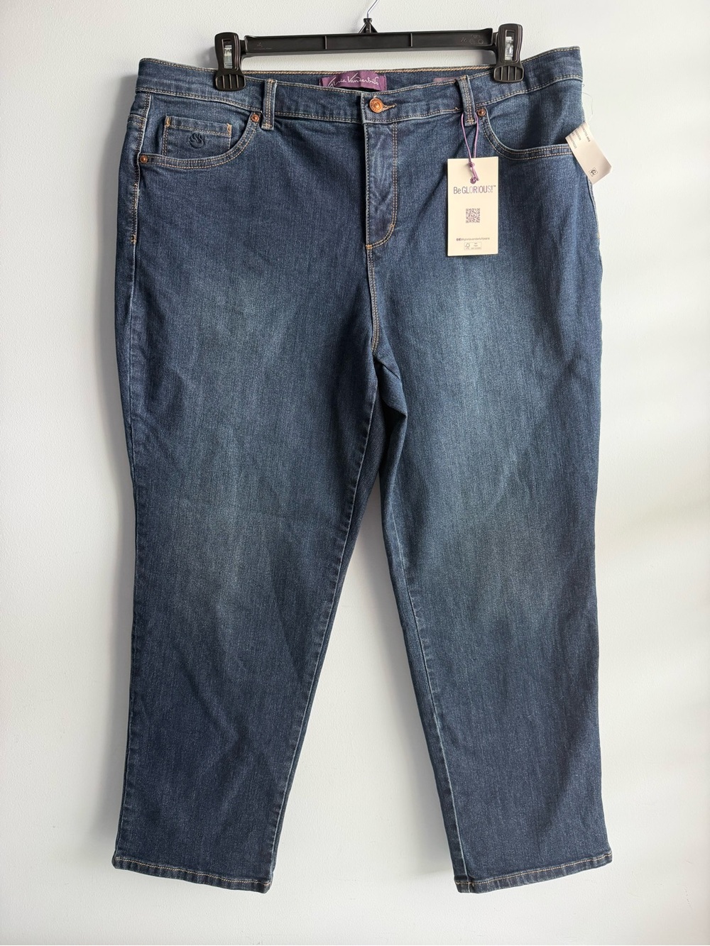 Gloria Vanderbilt Women’s Plus Short Blue Amanda Jeans Size 18W